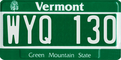 VT license plate WYQ130