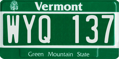 VT license plate WYQ137