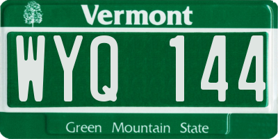VT license plate WYQ144