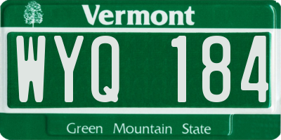 VT license plate WYQ184