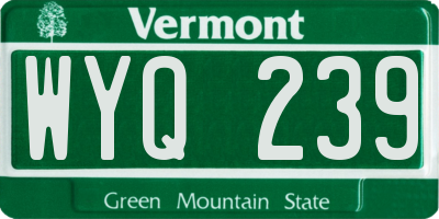 VT license plate WYQ239