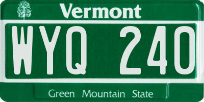 VT license plate WYQ240