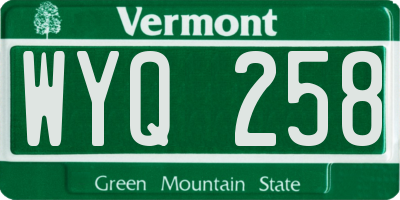 VT license plate WYQ258