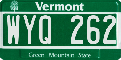 VT license plate WYQ262