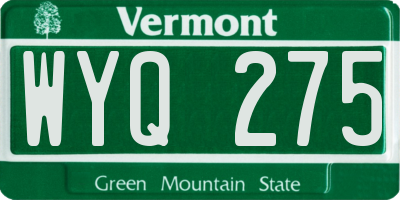 VT license plate WYQ275