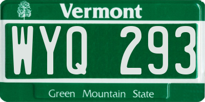 VT license plate WYQ293