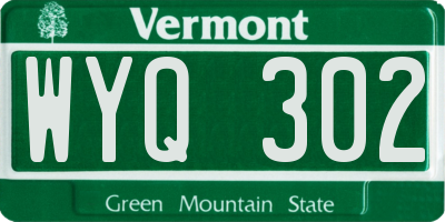 VT license plate WYQ302