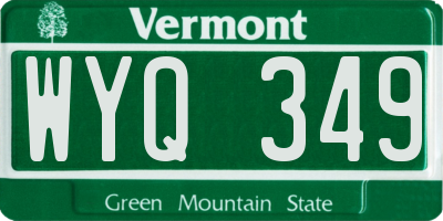 VT license plate WYQ349
