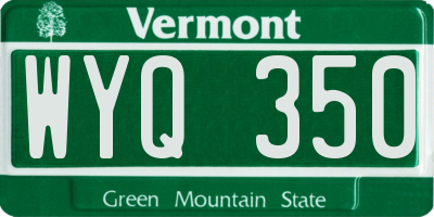 VT license plate WYQ350