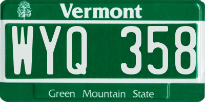 VT license plate WYQ358