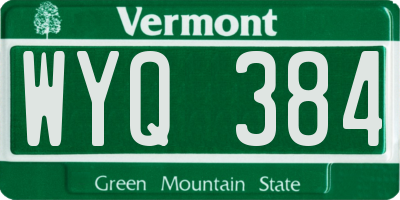 VT license plate WYQ384