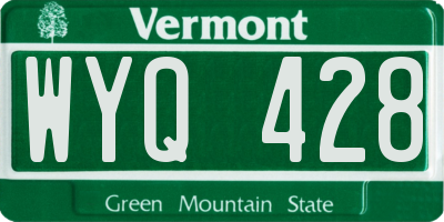 VT license plate WYQ428