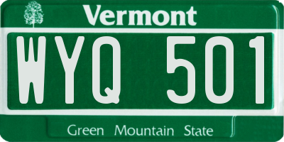 VT license plate WYQ501