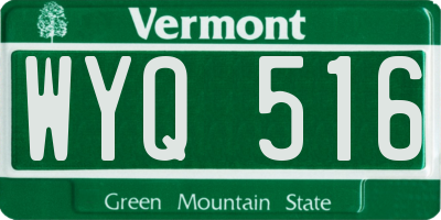 VT license plate WYQ516