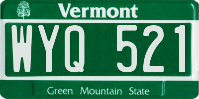 VT license plate WYQ521