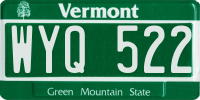 VT license plate WYQ522
