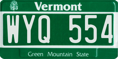 VT license plate WYQ554