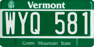 VT license plate WYQ581