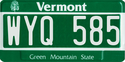VT license plate WYQ585