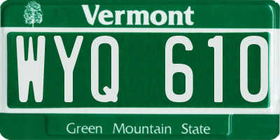 VT license plate WYQ610