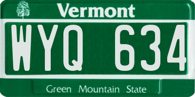 VT license plate WYQ634