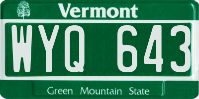 VT license plate WYQ643