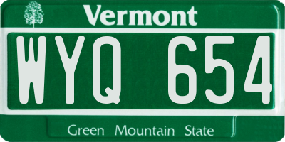VT license plate WYQ654