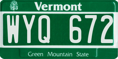 VT license plate WYQ672