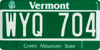 VT license plate WYQ704