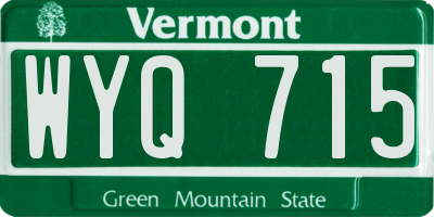 VT license plate WYQ715