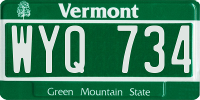 VT license plate WYQ734