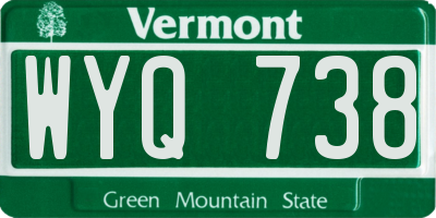 VT license plate WYQ738