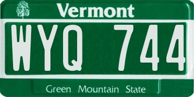VT license plate WYQ744