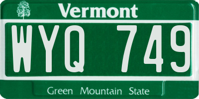 VT license plate WYQ749