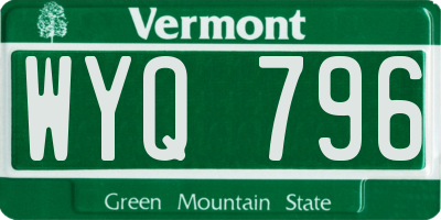 VT license plate WYQ796
