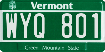 VT license plate WYQ801
