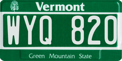 VT license plate WYQ820