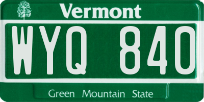 VT license plate WYQ840