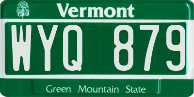 VT license plate WYQ879