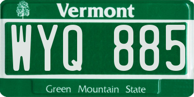VT license plate WYQ885