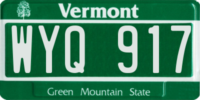 VT license plate WYQ917