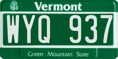 VT license plate WYQ937