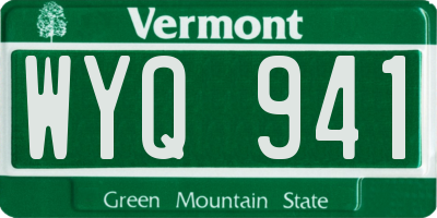 VT license plate WYQ941