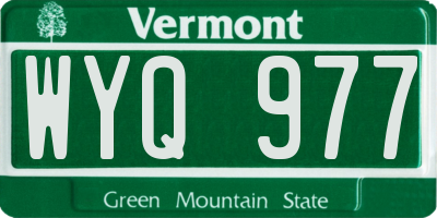 VT license plate WYQ977