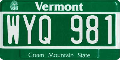 VT license plate WYQ981
