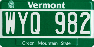 VT license plate WYQ982
