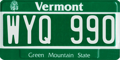 VT license plate WYQ990