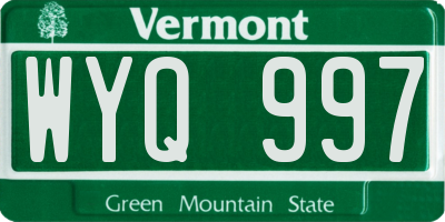 VT license plate WYQ997
