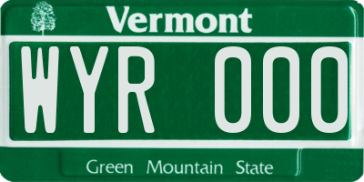 VT license plate WYR000