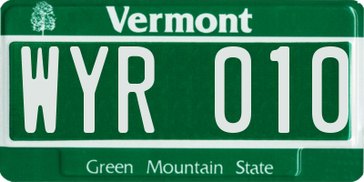 VT license plate WYR010